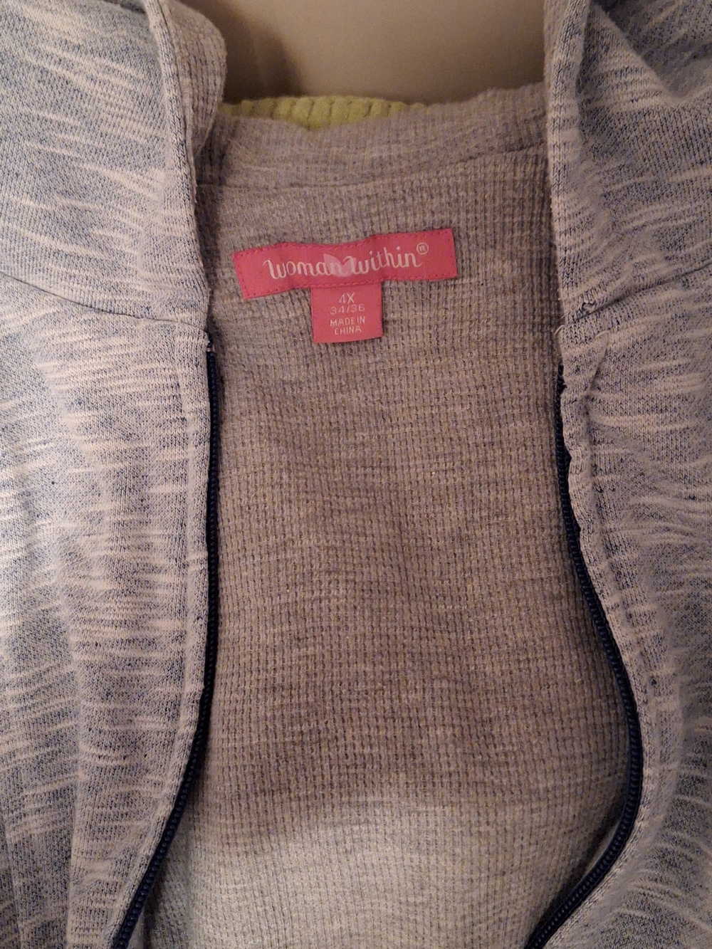 Woman Within Gray Textured Zip Hoodie